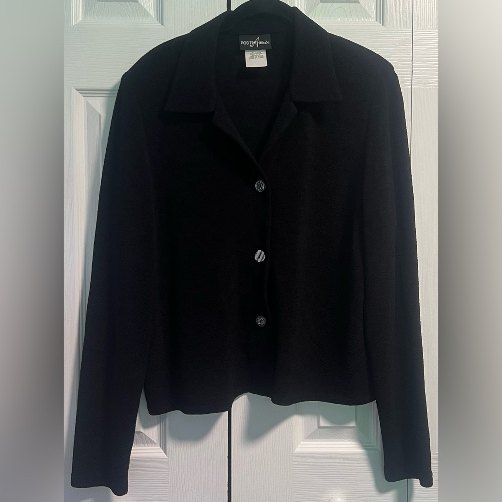 Vintage Women's Positive Attitude Long Sleeved Button Down Light Blazer